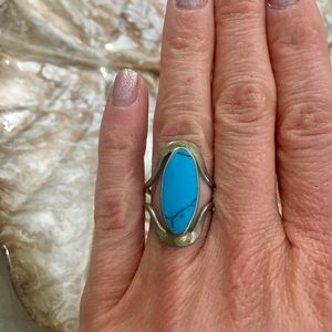 Turquoise silver ring size 5!